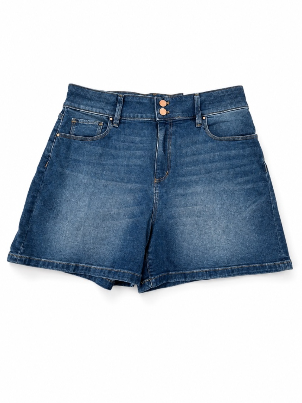 Ann Taylor Factory The 4.5 Inch Denim Shorts Mid Rise Classic Blue Jean Size 10